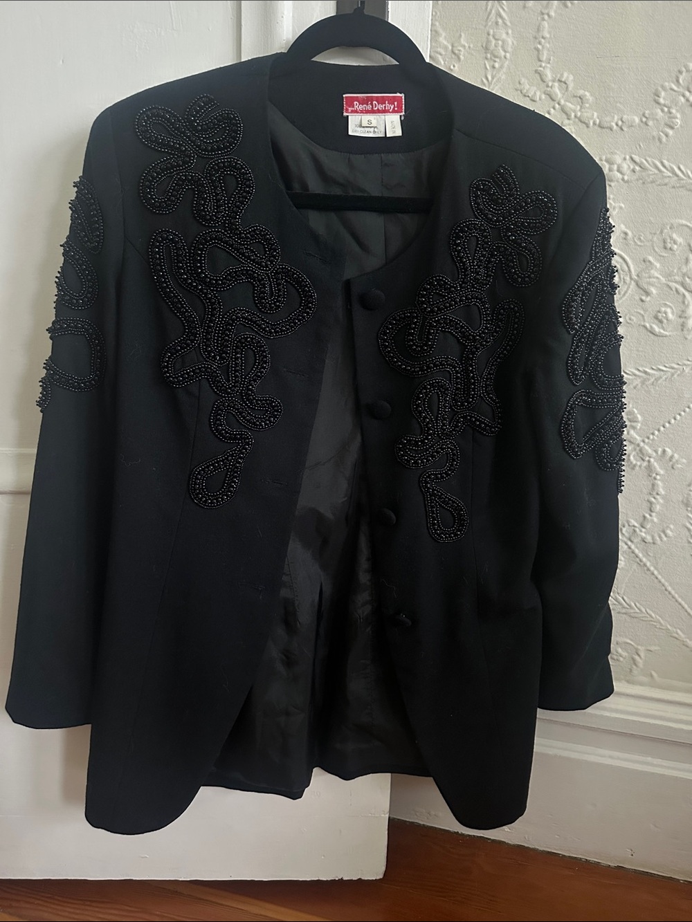 Black Beaded Women's Blazer Jacket